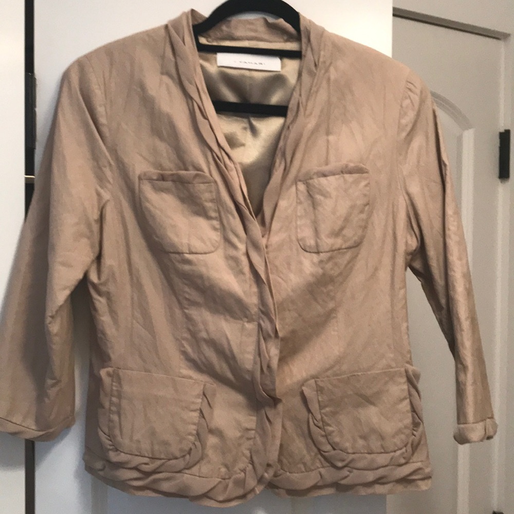 Vintage Tahari cropped fitted crinkle jacket